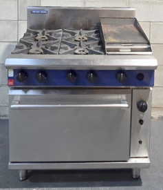 Blue Seal 4 Burner + Griddle with Gas Convection Oven - Used - Nat Gas + 10amp - $4495 + GST