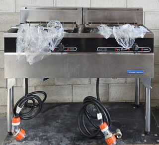 Blue Seal Twin Electric Deep Fryer - Used - 3 Phase - $4250 + GST